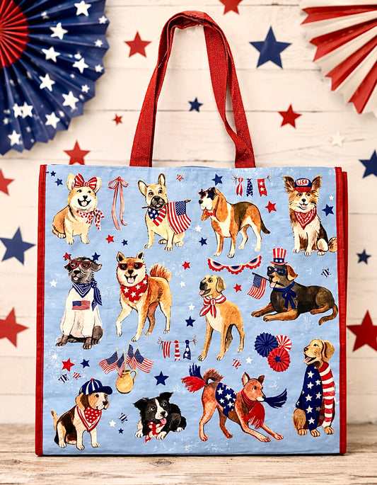 Patriotic Dog Xlarge Tote Bag