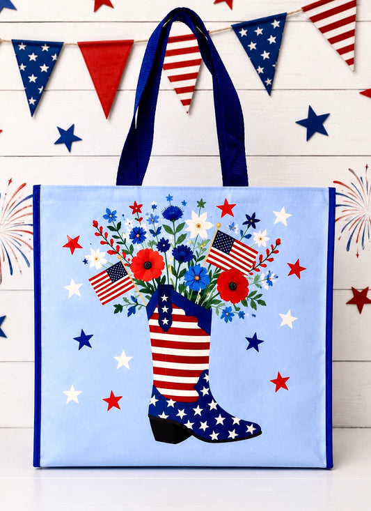 Patriotic Boot Tote Bag