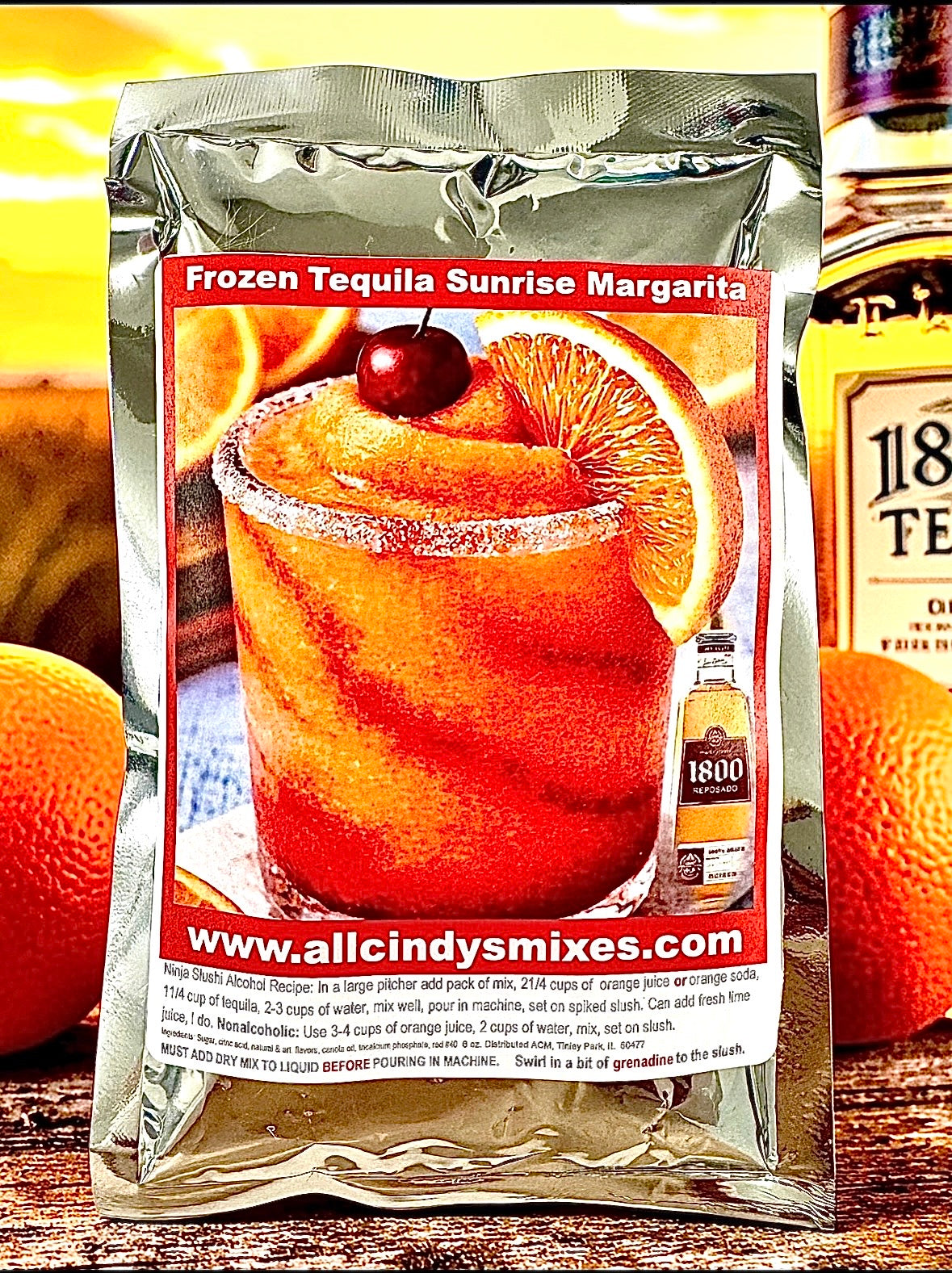 Frozen Tequila Sunrise Margarita. "Ninja Slushi Recipe"