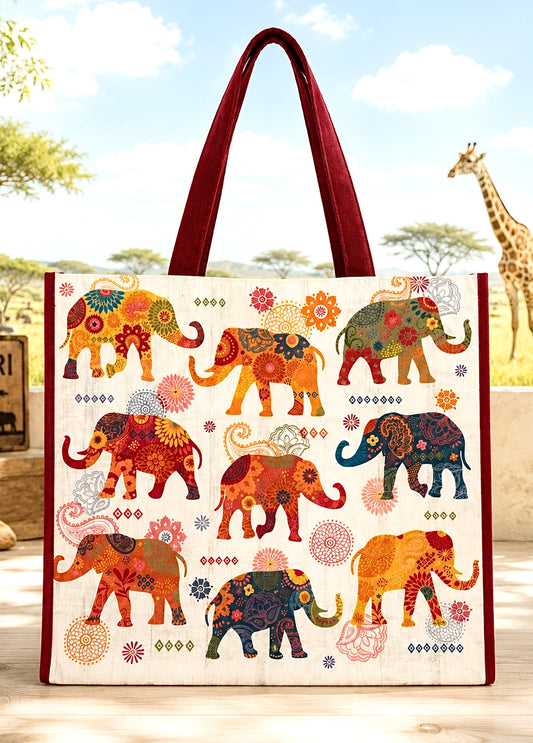 XL Elephant Theme Tote Bag
