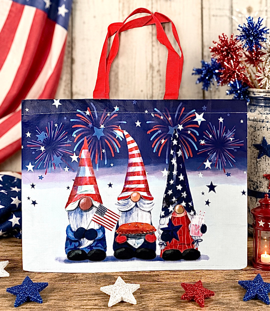 Patriotic Gnomes Tote Bag. "Last One Left"